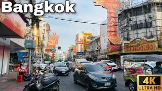 [Bangkok walk 4K] Walk around see atmosphere at Yaowarat /Chinatown Bangkok at evening time