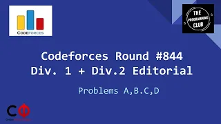 Codeforces Round #844 (Div. 1+2) Editorial - Problems A, B, C, D