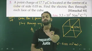 Pfp-5 Electric Charges and Field numericals based on Gauss theorem/ APOINT CHARGE OF 17.7uC is locat