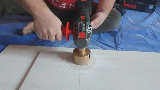 Dry Hole Drilling  in Porcelain stoneware and Ceramic Tiles With the Diamond Holesaw + angle grinder