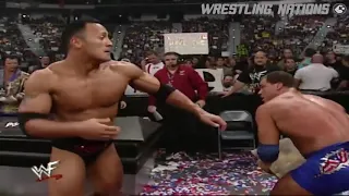 The Rock vs Triple H vs Kurt Angle WWE Championship