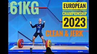 European championship 2023 MEN  61 kg CLEAN & JERK😳great fight 😱