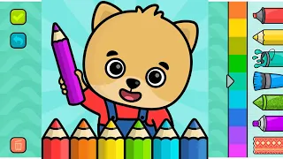 🎨 🖌 Bimi Boo | Çocuklar İçin Eğlenceli Boyama Oyunu | 2. Bölüm (Hayvanları Boyuyorum 🐶🦜🐌🐥🐘🐠🐢)