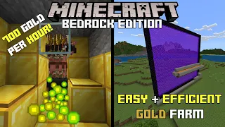 SIMPLE + EFFICIENT GOLD FARM - Minecraft Bedrock 1.19+ Tutorial for MCPE, Xbox, Playstation, PC