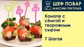 Канапе с сёмгой и творожным сыром . Рецепт от шеф повара Максима Григорьева