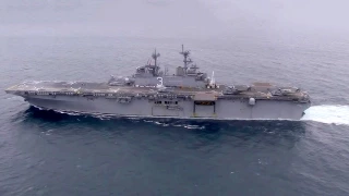 Ariel View of the Wasp-class Amphibious Assault Ship - USS Kearsarge