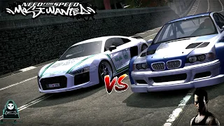 Dubai Police Audi R8 V10 Plus VS Razor's BMW M3 GTR E46 | NFS Most Wanted 2005 | Realistic Graphics