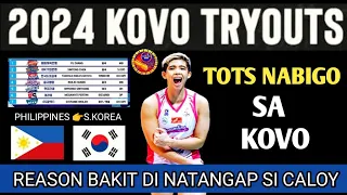 MGA RASON BAKIT DI NA TANGAP SI TOTS CARLOS SA KOVO TRYOUT'S SOUTH KOREA