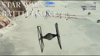 Star Wars Battlefront 2 - Galactic Assault - Crait - Tie Fighter Gameplay (No Commentary)