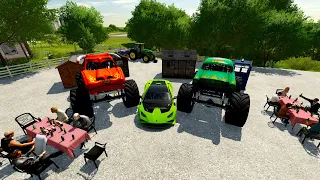 Winning Rare Monster Truck with secret cave full of race cars | Farming Simulator 22