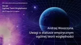 Uwagi o statusie empirycznym w ogólnej teorii względności, Andrzej Woszczyna