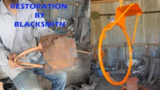 RESTORATION OF A BROKEN BASKETBALL HOOP BY BLACKSMITH AFTER 11 YEARS OF USING