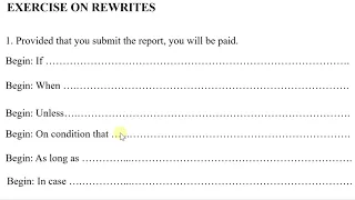 2024 GCE and Grade 12 English Lesson on rewrites based on conditional clauses