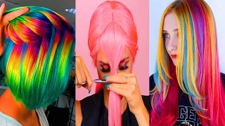 Haircut and Hair Color Transformation Compilation 👩 The Best Neon Hairstyle Color Ideas in 2020