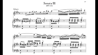 J. S. Bach - Sonate for Violin and Harpsicord n°3 in E Major BWV 1016 - Score