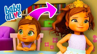 Baby Alive Official 👑 Baby Princess Grows Up! 🌈 Kids Videos 💕