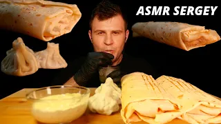 Сhicken shawarma, شاورما‎, Döner kebab, Beef khinkali, ASMR, MUKBANG, 먹방, 大食い, たべる(No Talking)