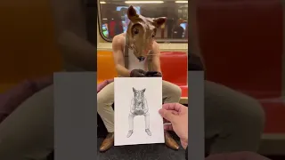 Drawing a rat on the subway *funny reaction*