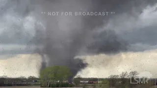 04-26-2024 Lincoln Nebraska  - Extreme video of tornado crossing I-80 in. Ebradka