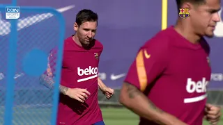 Lionel Messi Back to Barcelona Training