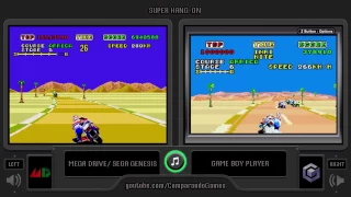 Super Hang-On (Sega Genesis vs GBA) Side by Side Comparison (Game Boy Player) | Vc Decide