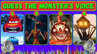Guess the Monster's Voice Skibidi Toilet, Mcqueen Eater, Choo Choo Charles, Siren Head Coffin Dance!