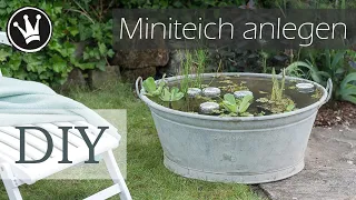 DIY - Miniteich in Zinkwanne | Miniteich anlegen | Zinkwanne dekorieren  | Gartendeko DekoideenReich