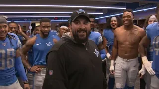 Lions vs. Chargers: Locker Room Celebration