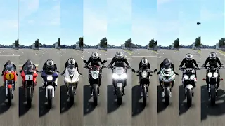 Top 18 Fastest 3 cylinder Bikes Ride 4 Top Speed Battle | Honda,MV Agusta,Supermoto,Triumph Suzuki,