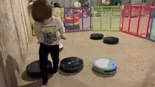 Robot Vacuums cleaning up cereal!!!