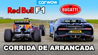 Bugatti Chiron vs Carro de F1 da Red Bull: CORRIDA DE ARRANCADA