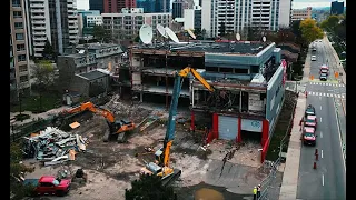 BIG Demolition of CHCH Building with High Reach Excavator