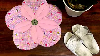 DIY Door Mat | How to Make a Flower Door Mat/Table Mat from Old Blankets*Ire Heart Crafting