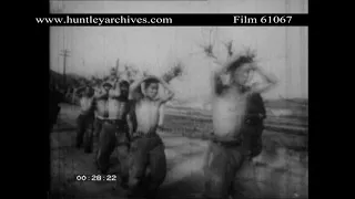 Captured Chinese soldiers in the Korean War.  Archive film 61067