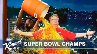 Damien Williams & Eric Stonestreet Celebrate Chiefs Super Bowl Win