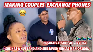 Making couples switching phones for 60sec 🥳 SESSION 2 ( 🇿🇦SA EDITION )|EPISODE 3 |