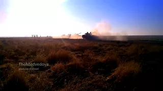 САУ ДНР ведут огонь / Pro-russians artillery fires