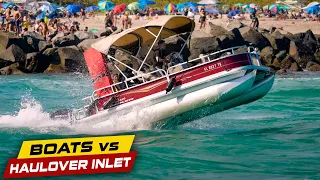 PONTOON LAKE BOAT GOES TO HAULOVER INLET! | Boats vs Haulover Inlet