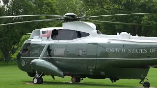 Marine One lifts from the White House on May 10, 2023