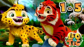 Leo and Tig - All Episodes compilation (1-5) - Funny Family Good Animated Cartoon for Kids