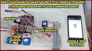 GPS & GSM Enabled Blind Stick Tracking Using Ultrasonic & Infrared Sensor's with Voice Announcement