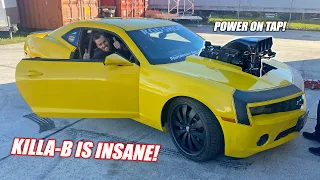 Our FIRST DRIVE In the 1,700 Horsepower Supercharged Big Block KILLA-B!! (melts tires instantly)