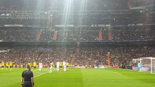 Real Madrid vs Borussia Dortmund.  1st row. Awsome seats at Bernabeu