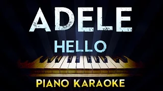 Adele - Hello | Lower Key Piano Karaoke Instrumental Lyrics Cover Sing Along