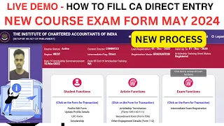 Live Demo :- How to Fill CA Direct Entry May 2024 Exam Form | CA Direct Entry Exam Form Full Process