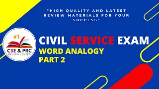 Civil Service Exam Drill for 2024 (WORD ANALOGY PART 2)