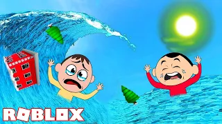 ROBLOX Escape Tsunami - Survival OBBY | Khaleel and Motu Gameplay