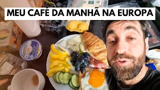 Meu café da manhã aqui na Europa - Frühstuck na Alemanha