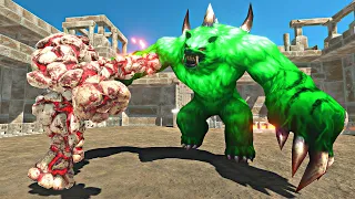 Plant Mutant Bear vs Infernals in Lava Temple - Animal Revolt Battle Simulator