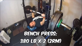 Bench Press: 380 lb x 2 (2RM)